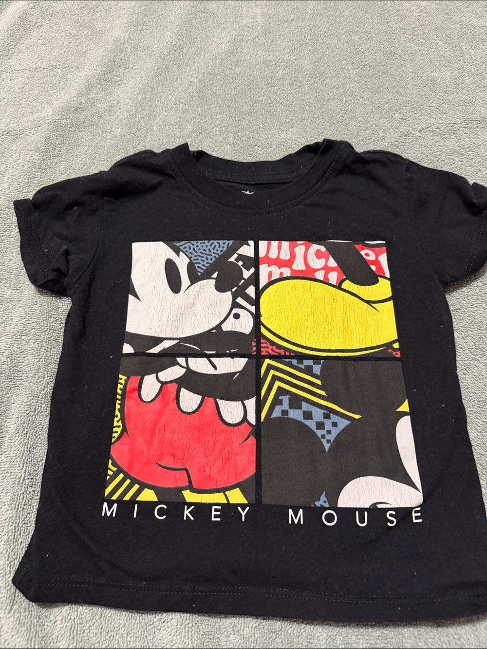Disney Black Mickey Mouse Colorblock Graphic Tee
